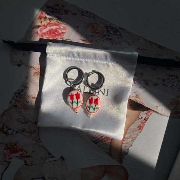 EARRINGS TULIPS RED