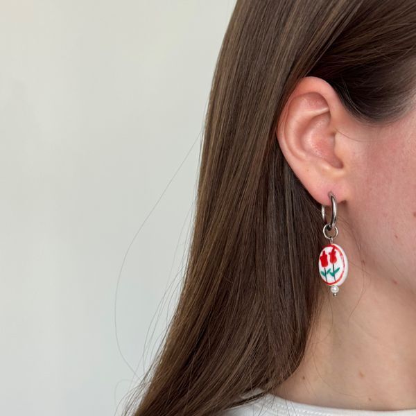EARRINGS TULIPS RED