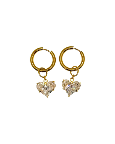 VALENTINES EARRINGS WHITE IN GOLD