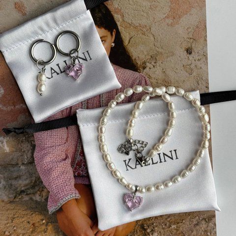 Сет JET'AIME PINK в срібній фурнітурі Сет039 фото