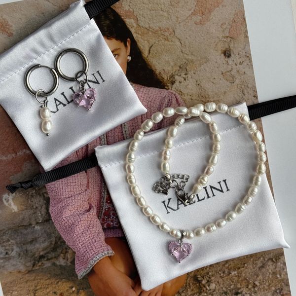 Сет JET'AIME PINK в срібній фурнітурі Сет039 фото