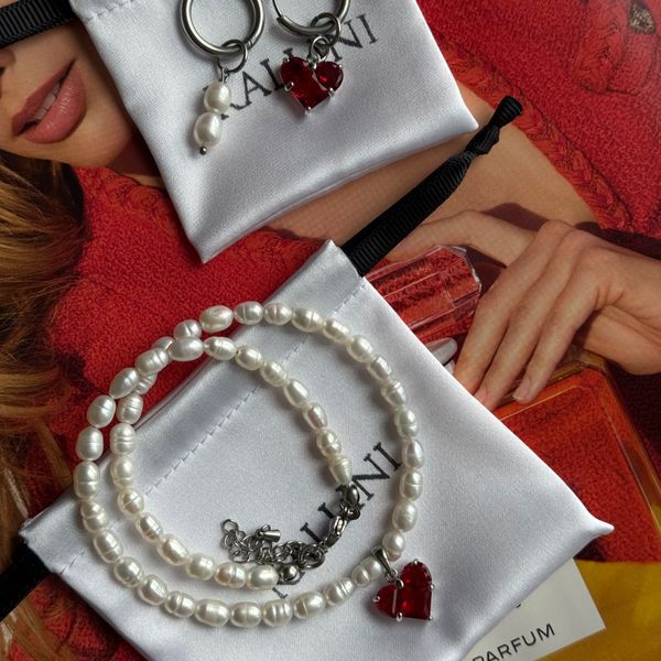 Сет JET'AIME RED в срібній фурнітурі Сет040 фото