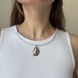 Підвіска на металевій струні устриця, колір-срібло Нам058 фото 2
